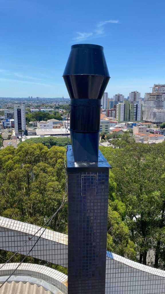 Demonstrar o estado da chaminé e chapéu após manutenção